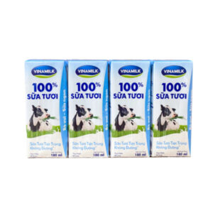 Sữa tươi không đường Vinamilk 100% (hộp 180ml)