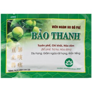 Viên ngậm Bảo Thanh trị ho, bổ phế, hóa đờm ( vỉ 5 viên )